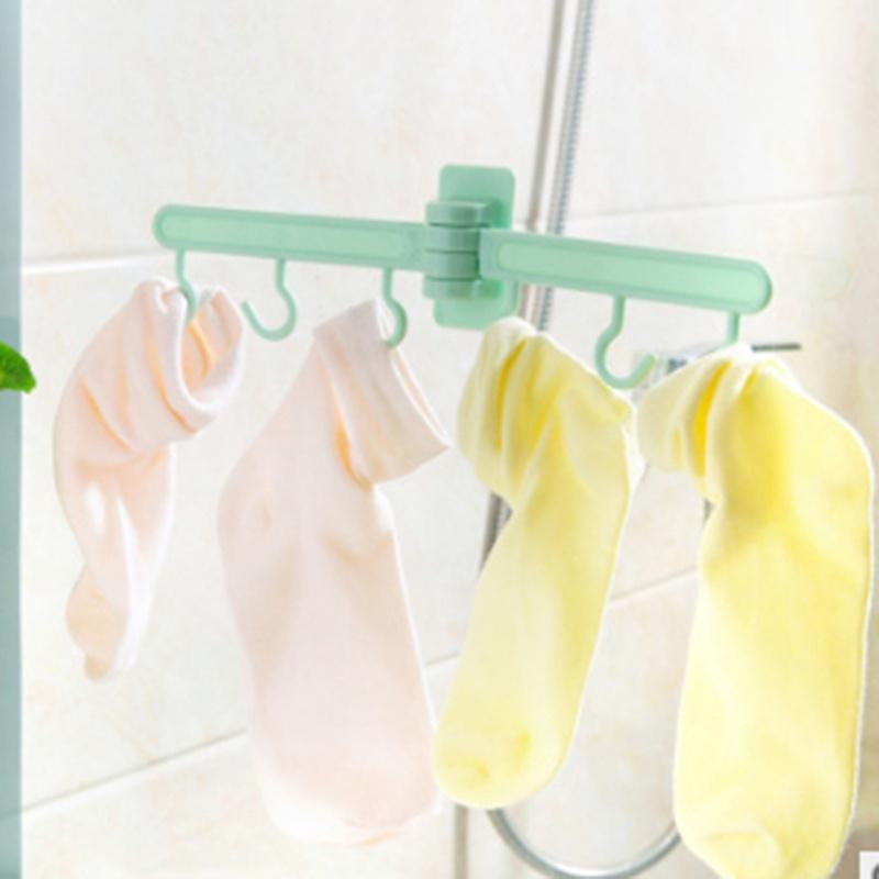 6 Hook Door Cabinet Wall Shelf Bathroom 180 Degree Rotate Strong Sucker Hanger Storage Hooks Rack