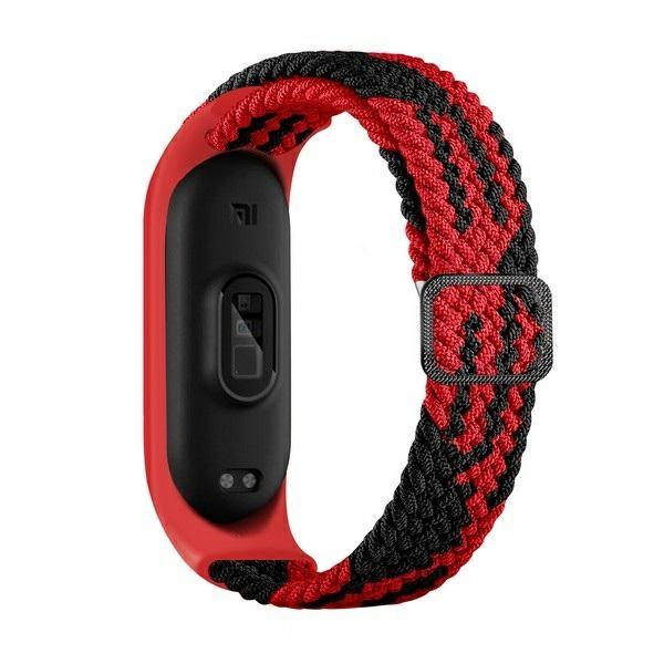 Pasek do Mi Band 9 Beline Nylon Czarno-czerwony