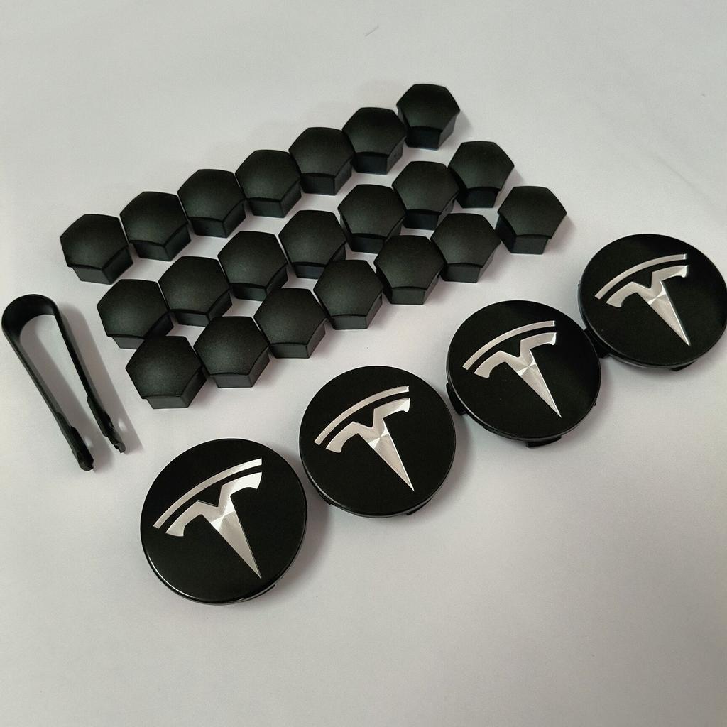 4PCS 25PCS 29PCS 56/57MM For Tesla Model3 /ModelY/2025 Model Y Juniper Sport Emblem Wheel Center Hub Cap Car Rims Cover Hubcaps