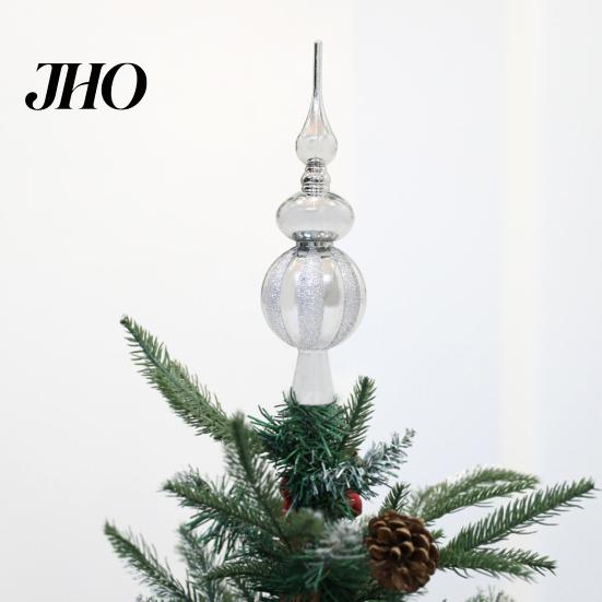 Christmas Tree Topper Xmas Glitter Treetop Anti-slip Bottle Gourd Shape Decoration Create Atmosphere Party Decor Holiday
