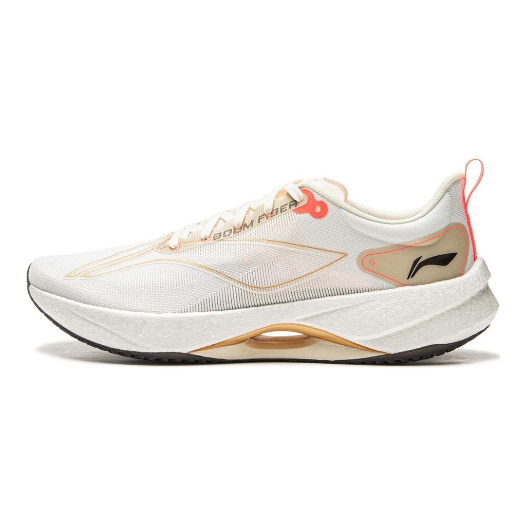 Li Ning Super Light 21 Нескользящие, износостойкие, дышащие низкие беговые кроссовки мужские Белый Абрикосовый Золотой ARBU001-49