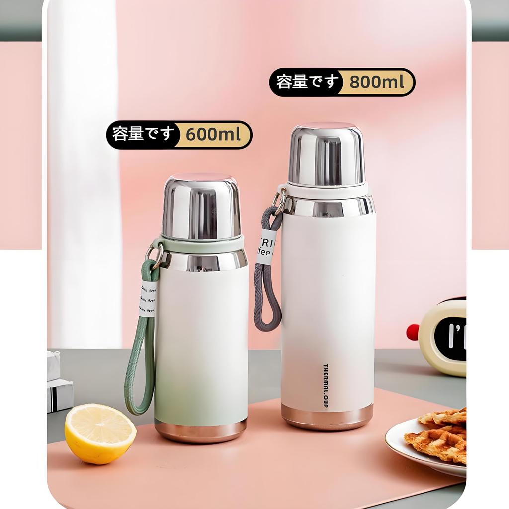 IOLOYU Heat-Resistant, High-Quality Stainless Steel Water Bottle, 600ml Thermos, Insulated Water Bottle, Stainless Steel Mug, 800ml Stainless Steel