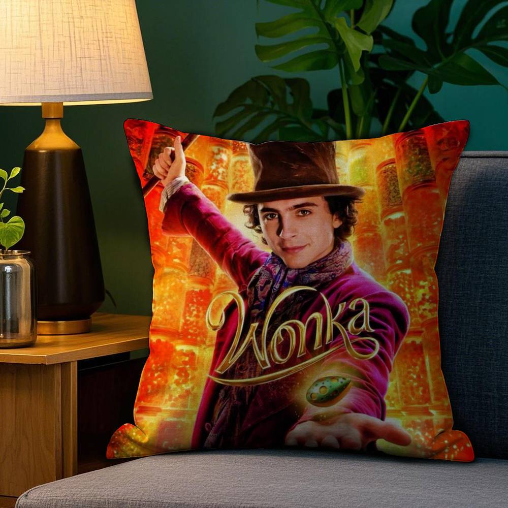 Moive W-Wonka Новая наволочка Плюшевая ткань Мягкая Двусторонняя печать Чехол для подушки на диван Наволочки для декоративных подушек