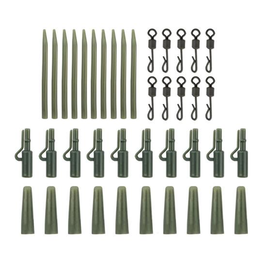 40 шт./компл. набор принадлежностей для ловли карпа с ящиком для хранения портативные металлические вертлюги мягкие трубки рукава комплект снастей для ловли карпа