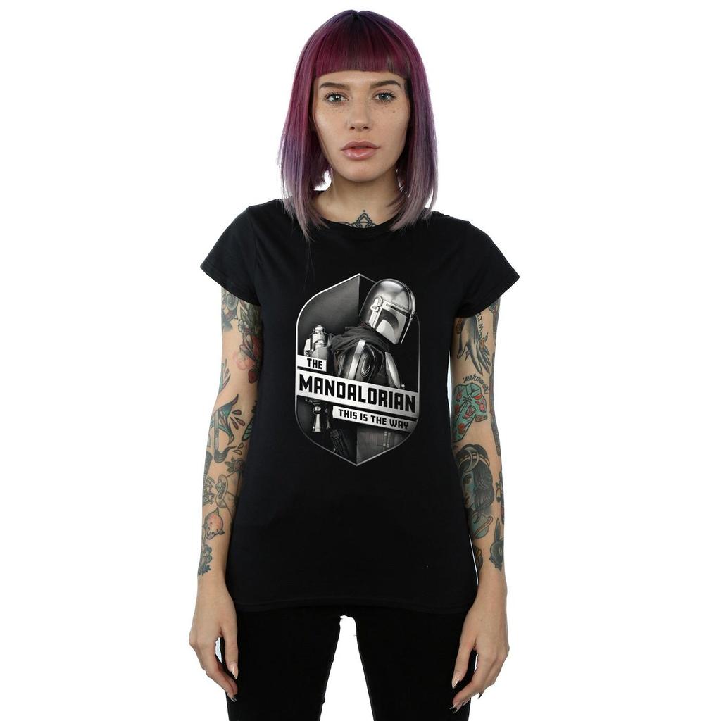 Star Wars Womens/Ladies The Mandalorian This Way Mando Shield Cotton T-Shirt