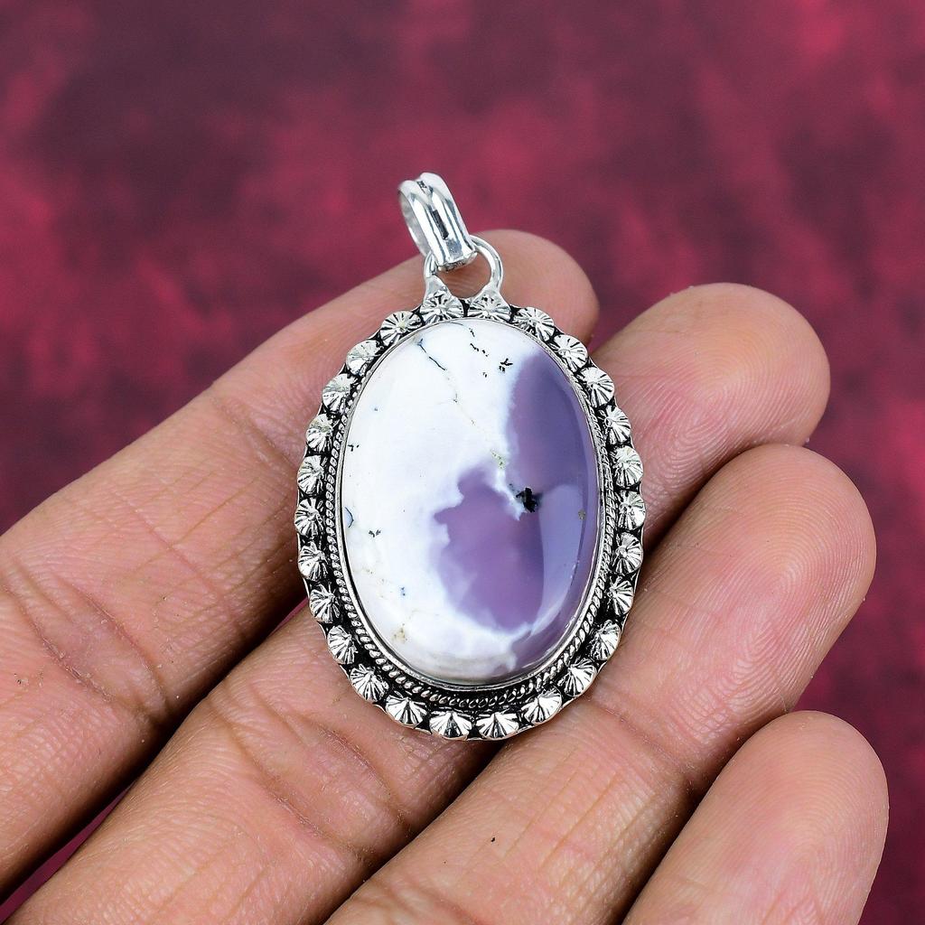 Подвеска с опалом дендрита, ювелирные изделия из драгоценного камня, 925 пробы, подвеска из чистого серебра, ручная работа, изумительная подвеска