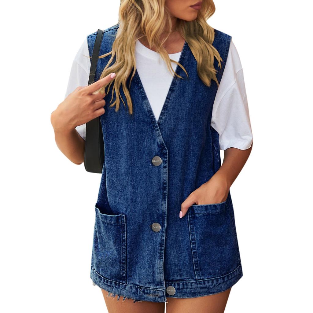 Ковбойский жилет, камзол, модный джинсовый жилет без рукавов