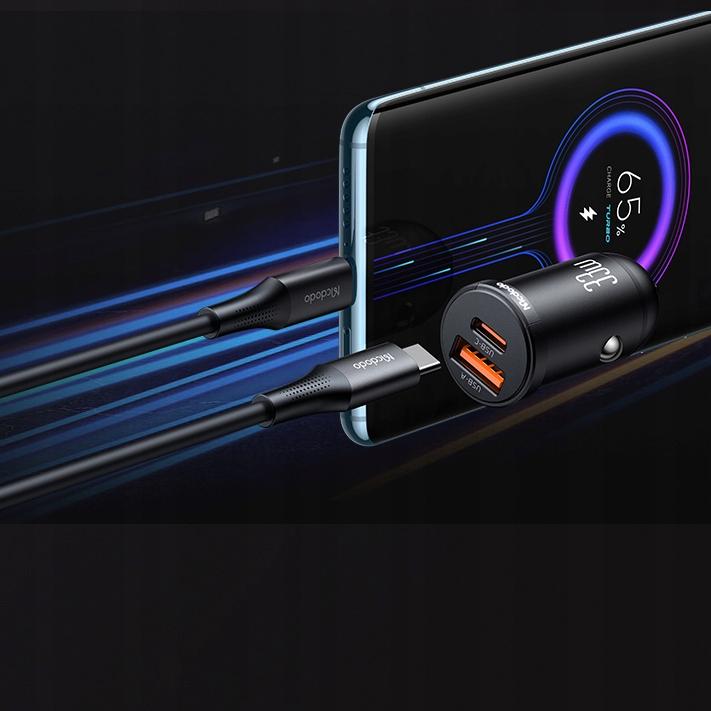 Mcdodo Мощное быстрое автомобильное зарядное устройство для телефона 2X Usb Usb-C 33W Led