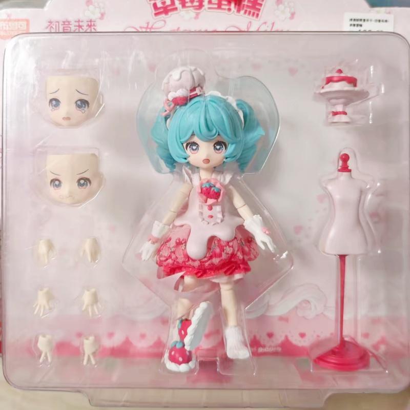 Hot! The Joy Of Genuine Blokes Overture Hatsune Miki Strawberry Cake Series Dolls Miki Movable Character Collection Gift Toys