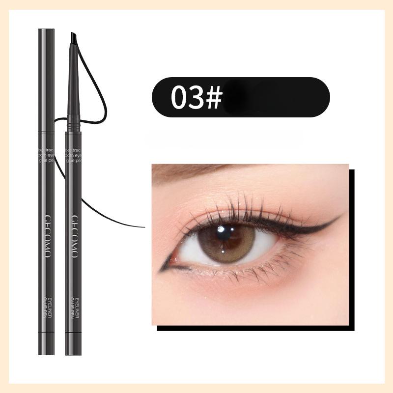 Ручка-подводка для глаз с плоской головкой, естественно гладкая, водонепроницаемая, устойчивая к царапинам, стойкая, не размазывается, коричневая, 1,5 мм