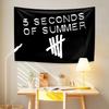 Баннер-флаг 5SOS Четыре отверстия Полиэстер Цифровая печать Рок-группа Гобелен Наружное украшение Комната Гараж Сад