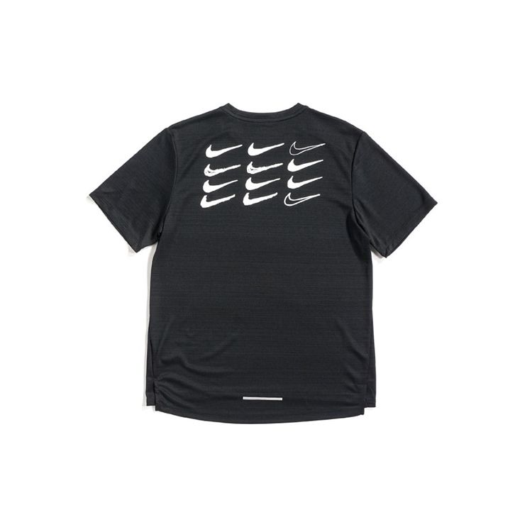 Nike Футболка с коротким рукавом с принтом Dri-Fit Miler, мужские топы, черная AT7841-010