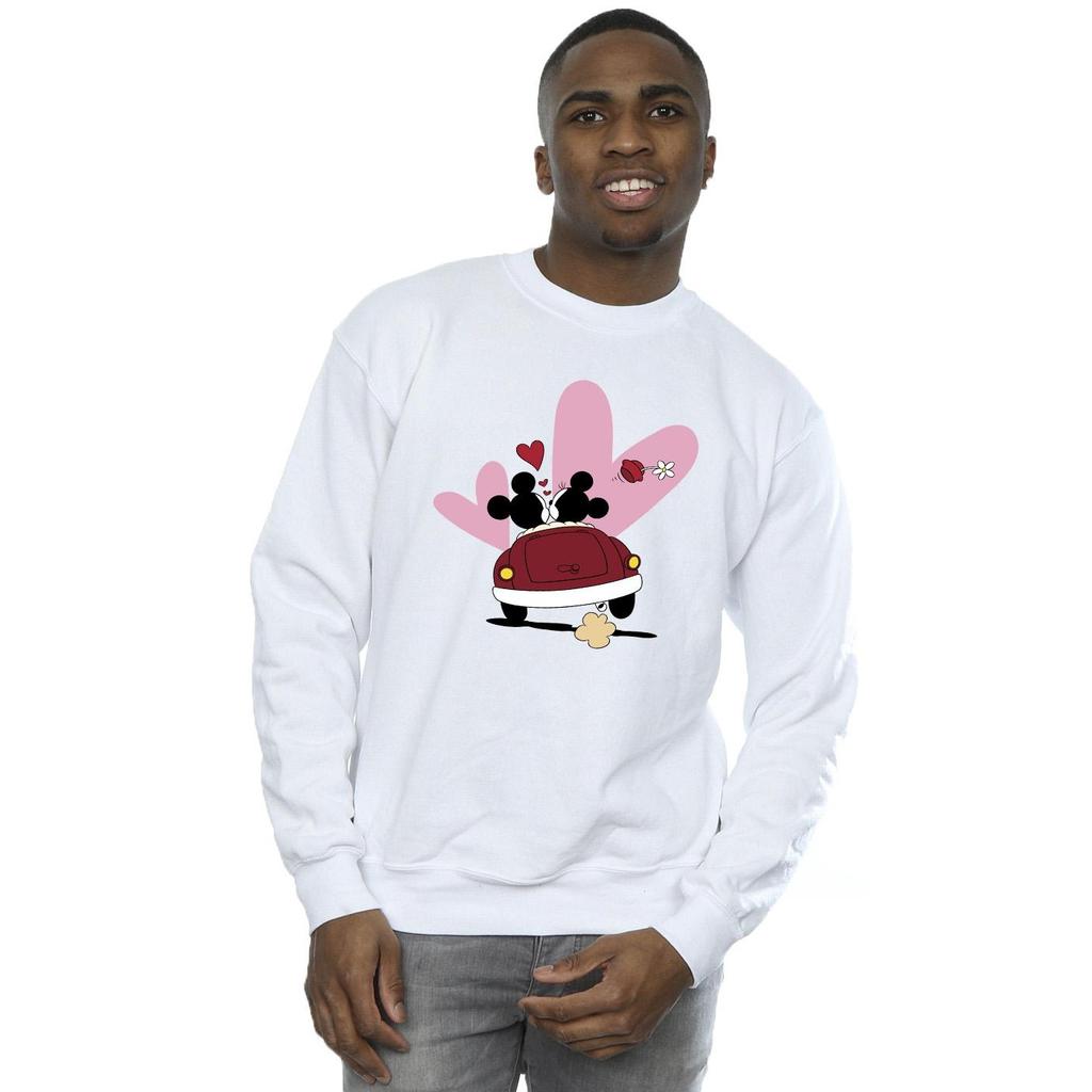 Disney Mens Mickey Mouse Car Print Sweatshirt