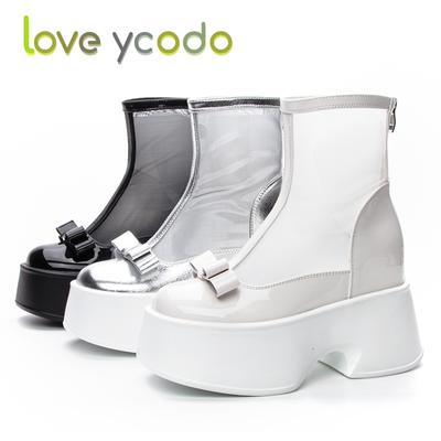 Женские летние дышащие ботинки на платформе, модные женские водонепроницаемые туфли на платформе