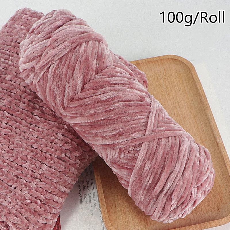 100g/roll DIY Velvet Yarn Polyester Chenille Yarn Crochet Yarn Baby Plush Yarn For Knitted Sweater