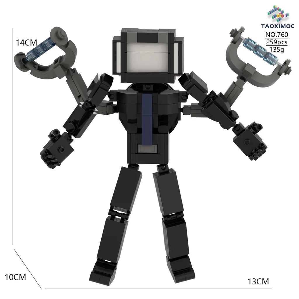 MOC Игрушки из кубиков Модель Совместимый Робот с Туалетом Скибиди Абстрактные Строительные Блоки Монитор Телевизор Динамик