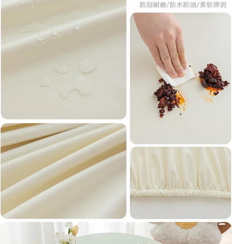 Круглая скатерть из искусственной кожи, маслостойкая, водонепроницаемая, для обеденного стола, сплошной коврик для стола, пылезащитная скатерть, для журнального столика