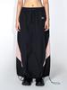 Yiiel Sporty Nylon Maxi Skirt Black