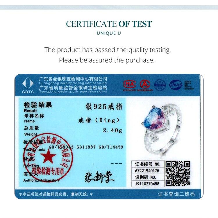 BAMOER стерлингового серебра 925 пробы фиолетовое сердце Guardian руки палец кольцо для женщин подарок на день Святого Валентина романтические изящные ювелирные изделия