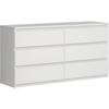 CHELSEA 6-Drawer Chest of Drawers - Matte White - L 154 X D 42.2 X H 79.9 Cm