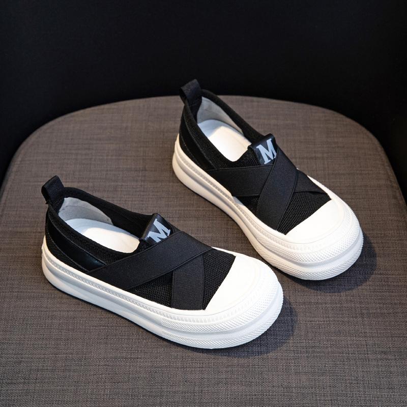 Women's 2026 new four-season breathable mesh fly-woven shoes bread platform women's shoes versatile board shoes