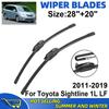 2PCS Wiper Blades Set Kit For Toyota Sightline 1L LF 2011-2019 Front Windshield Brushes Windscreen Window Accessories