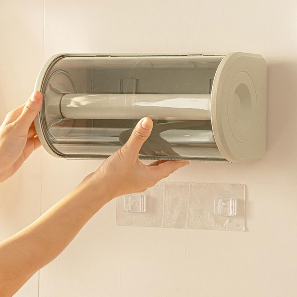 Пластиковый диспенсер для бумажных полотенец, настенный держатель для салфеток, органайзер для кухонных и ванных принадлежностей, с пылезащитной крышкой
