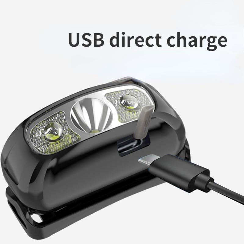 Мини-перезаряжаемые сильные сенсорные налобные фонари для рыбалки, кемпинга, USB-налобные фонари COB, светодиодные налобные фонари, налобный фонарик