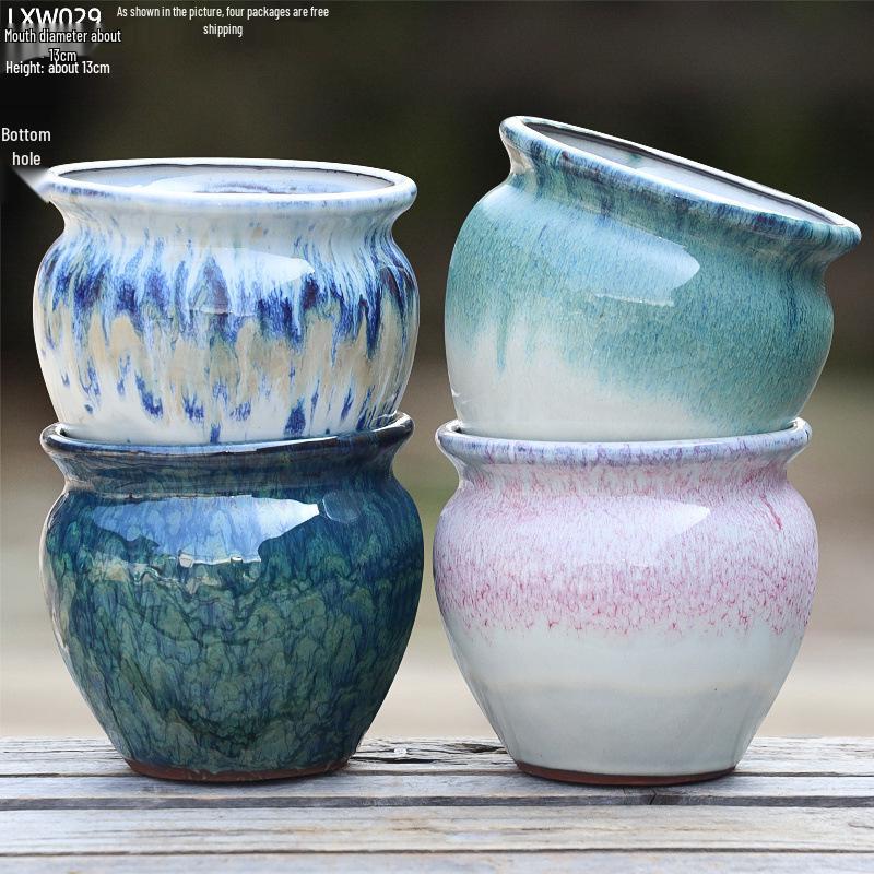 Large Caliber Ceramic Succulent Flower Pot with Free Shipping - Breathable Home Planter for Bougainvillea & Roses