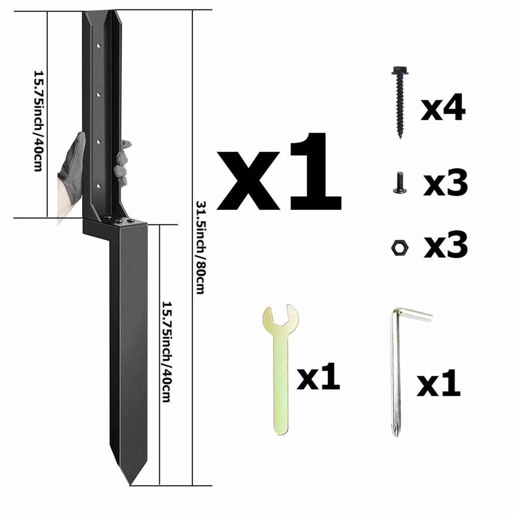 Комплект анкеров для столбов забора – Поддержка для деревянных столбов, Спинка и Инструменты для усиления для садового и уличного ограждения