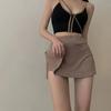 Теннисные юбки, женская облегающая сумка с высокой талией для девочек, короткая юбка на бедрах, летние спортивные брюки-кюлоты, мини-юбка трапециевидной формы с разрезом, юбки Y2K