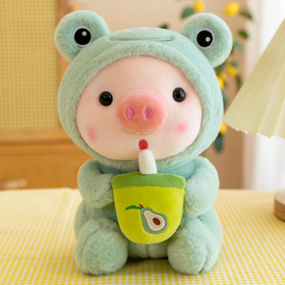 New holding bottle pig doll plush toy little tiger cloth doll Christmas doll grab machine doll