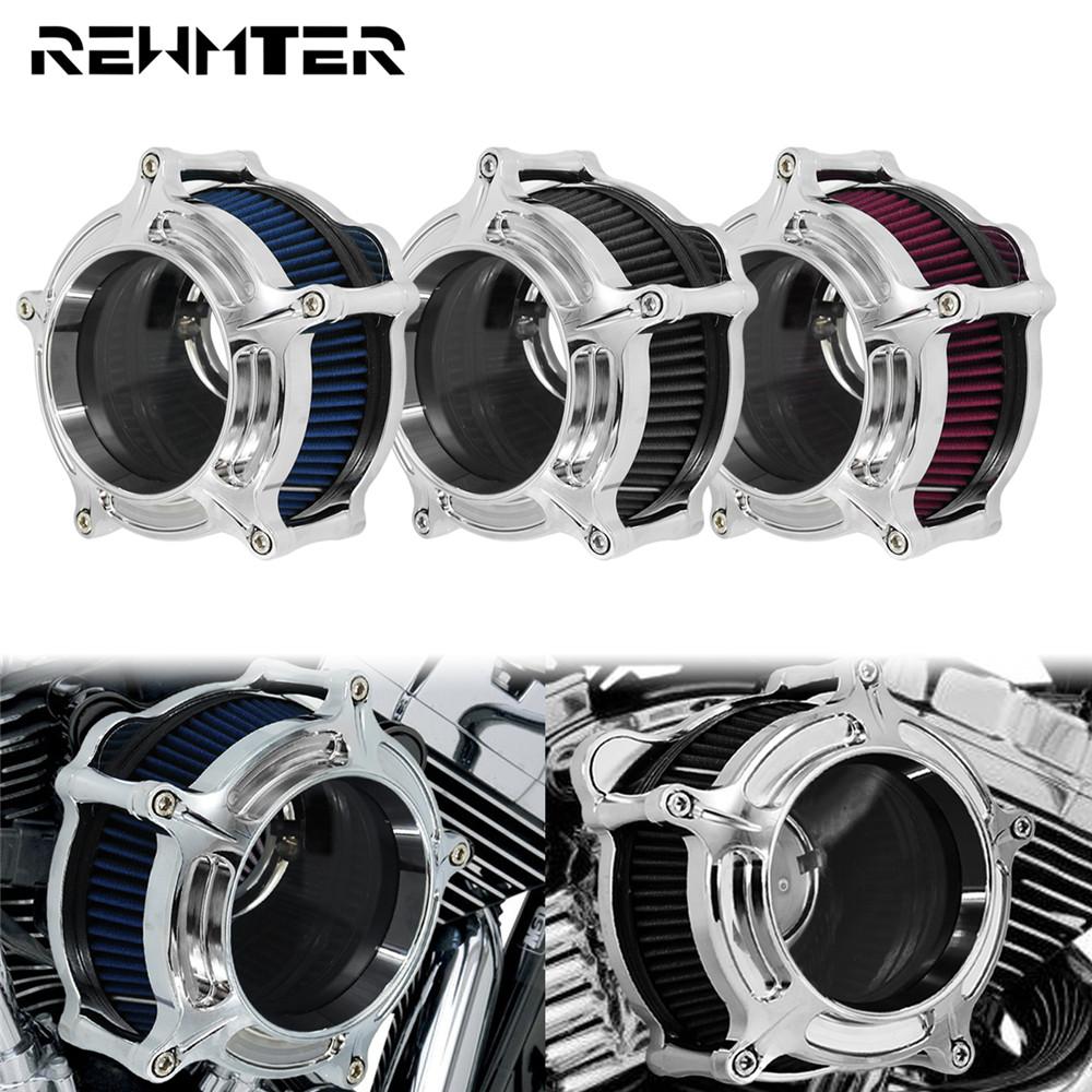 Хромированный воздушный фильтр для мотоцикла, комплект воздухоочистителя с ЧПУ, впускная система для Harley Touring Sportster XL 48 72 883 1200 Dyna Softail