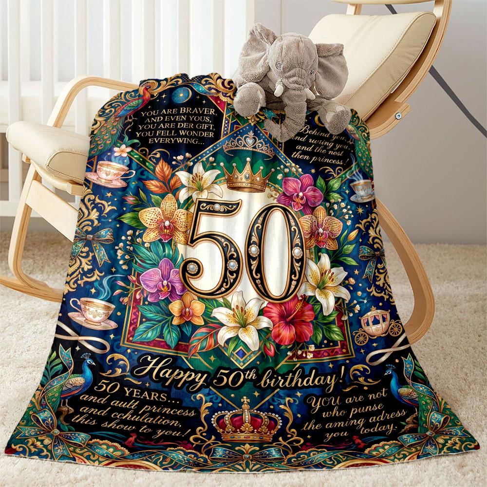 Vintage 1976 Milestone Birthday Flannel Blanket-Soft and Suitable for Sofas,Beds,Offices,Travel,All Seasons,Great Gift for Holidays and Birthdays.