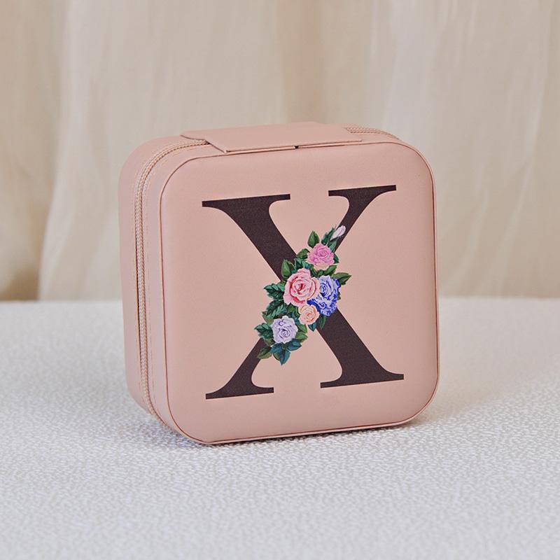 1PC Jewelry Boxes for Wedding Party Black Alphabet Personalized Pink Gift Box Jewellery Holder Jewelry Organizer Case