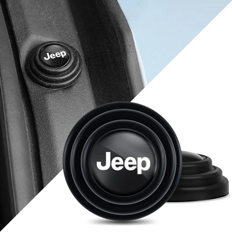4/8PCS Car Door Anti-Shock Pads Anti-Collision Stickers for Jeep Renegade Wrangler JK Grand Cherokee Auto Interior Accessories ALU1