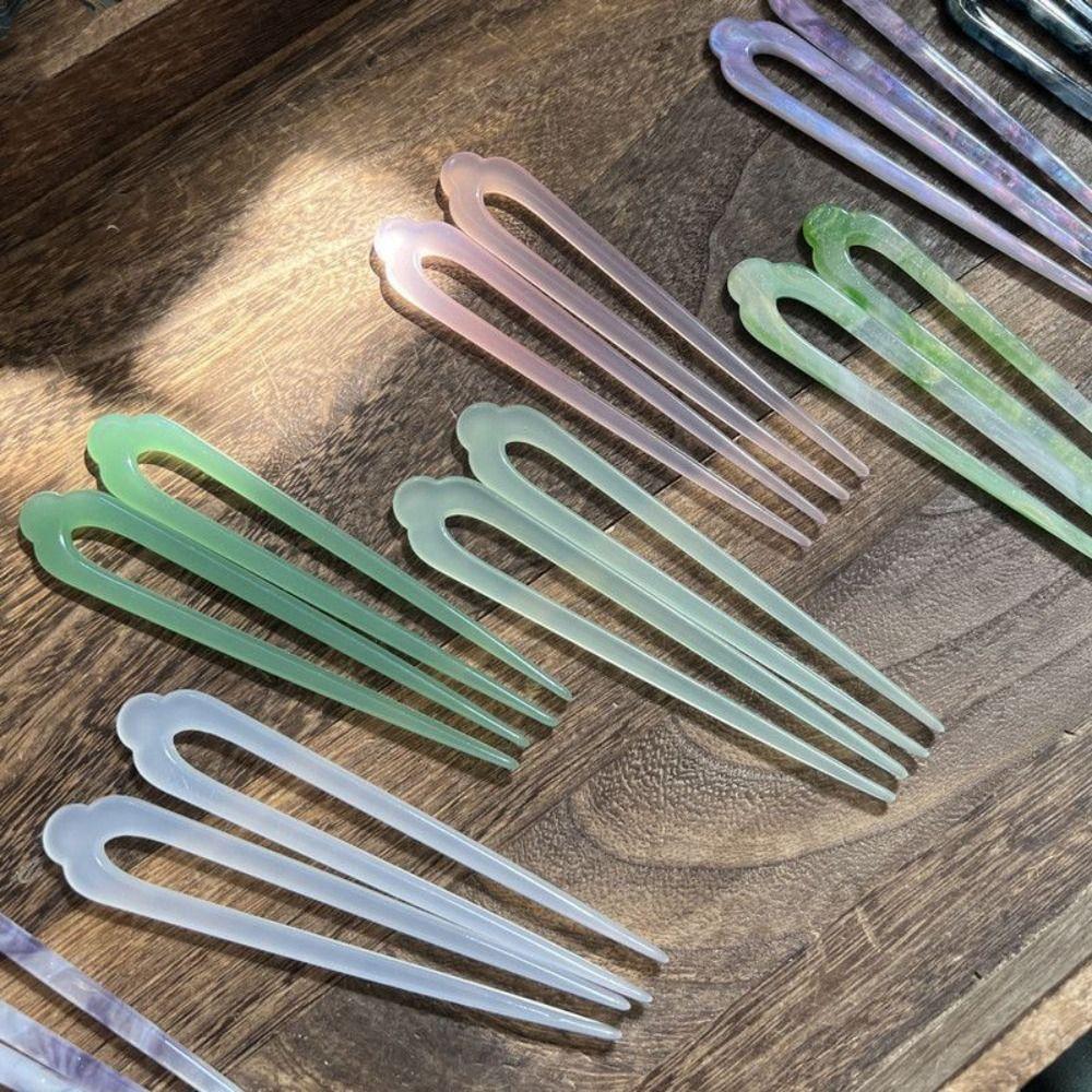 Hair Sticks for Buns Chinese Style Hair Stick Acetic Acid U Shape Hairpin Hairstyle Design Tool