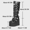 Demonia 2025 Gothic Wedge Buckle Boots: Women's Punk Knight Style