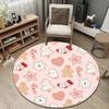 Circular Carpet Pink Christmas Cookie Gingerbread Tree Stocking Girls Bedroom Decor