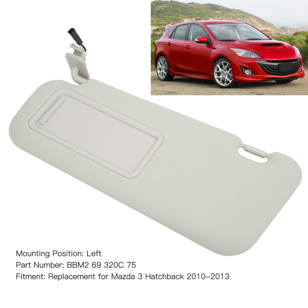 Left Driver Side Sun Visor Interior BBM2 69 320C 75 Replacement for  3 Hatchback 2010‑2013 Left Sun Visor BBM2 69 320C 75