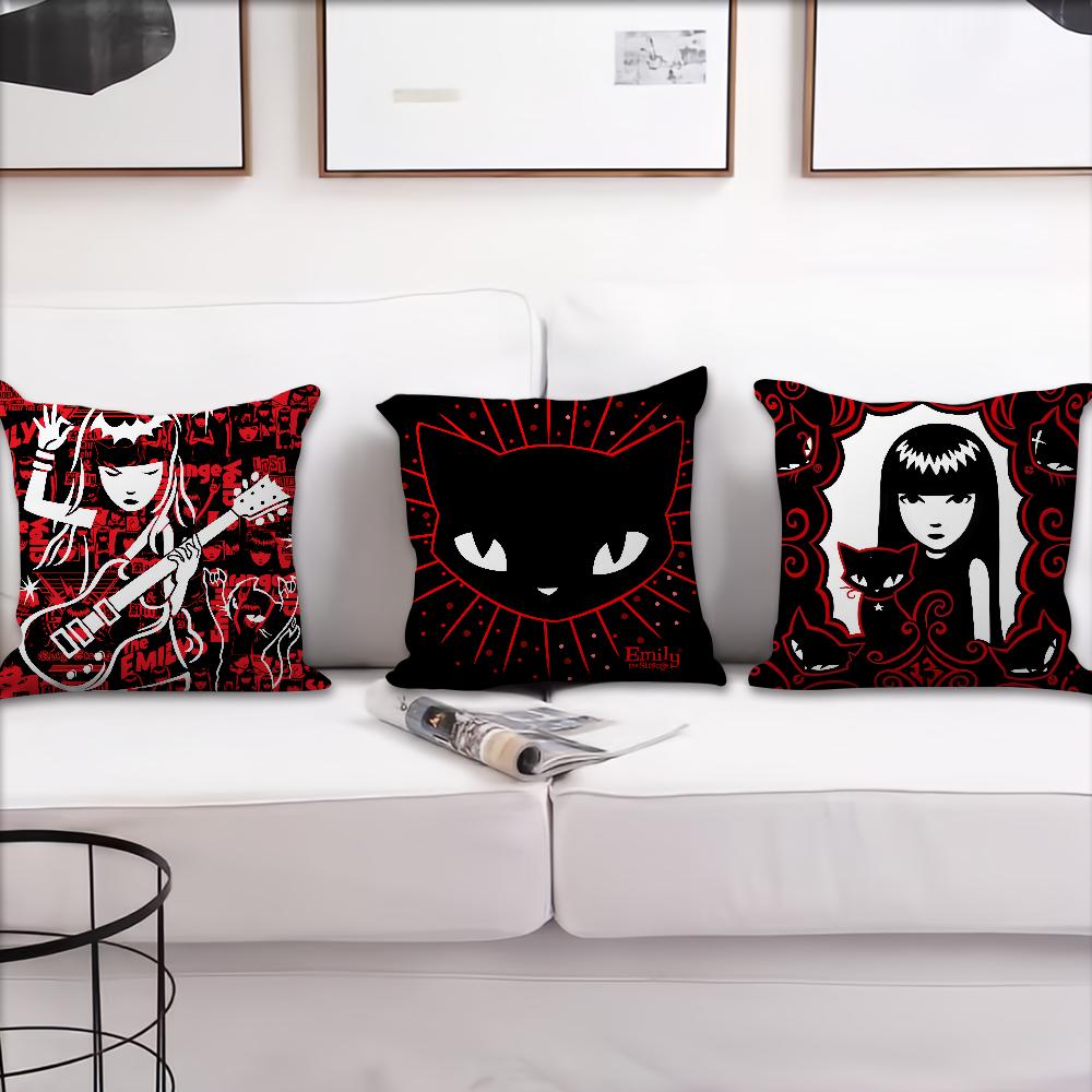 Soft Comfortable Pillow Case Cartoon for Sofa Living E-Emily Room The Home Strange Office Decor Cool Protective Covers
