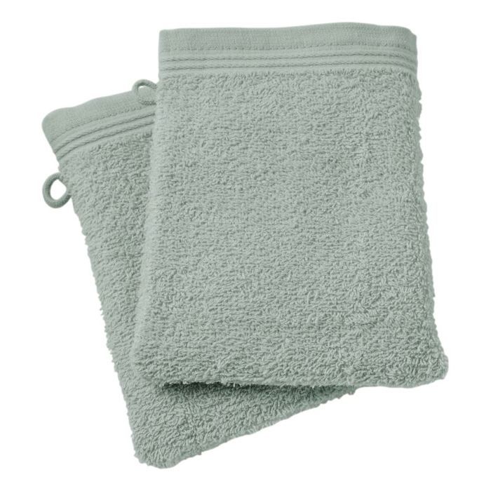 Lot de 6 gants de toilette éponge "Spa" 15 x 21 cm / 400 gr/m² - "Spa" Céladon