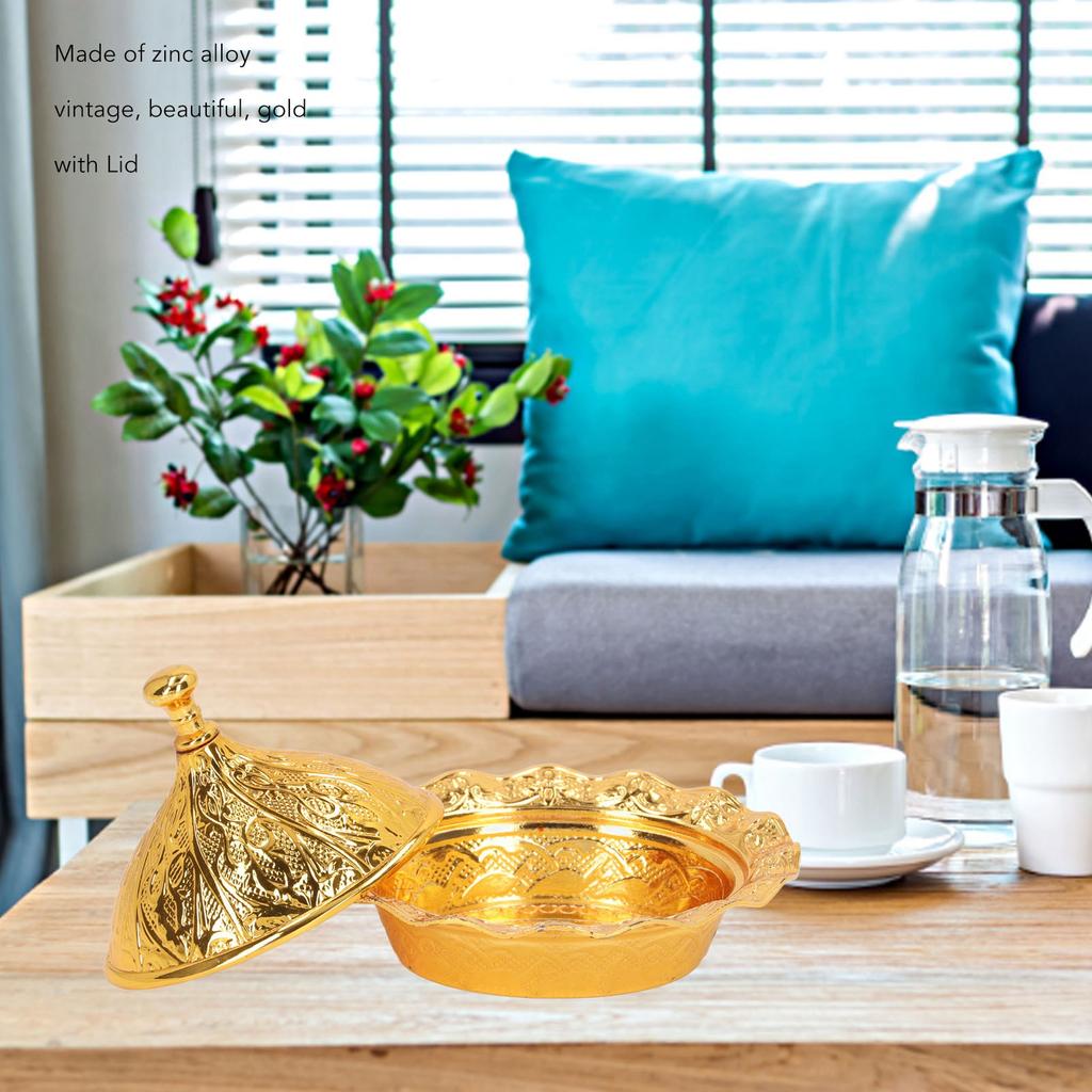 Золотая сахарница в стиле ретро, изысканная сахарница из цинкового сплава, винтажная сахарница с крышкой для домашнего украшения, вечеринки, свадьбы