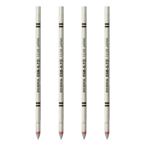 Zebra Emulsion Ballpoint Pen Refill ESB-0.7 Lead Red 4 Pieces RESB7-R-4AZ