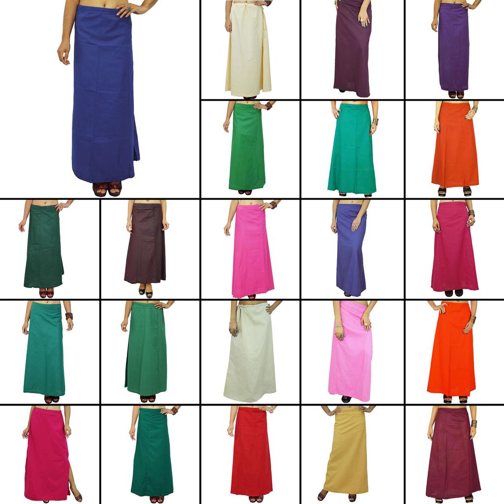 Сари Нижняя юбка Нижняя юбка Хлопок Болливуд Индийская подкладка Для сари