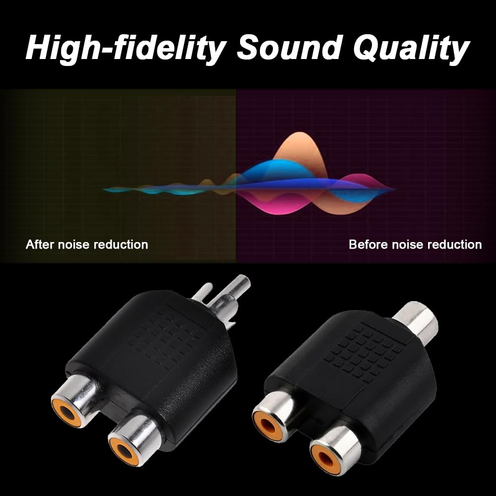 Xiatiaosann RCA Y-разветвитель RCA 1 мужской на 2 женских разъема Phono AV-видео Y-разветвитель RCA 1 женский на 2 женских разъема Phono AV-видео Y-разветвитель для