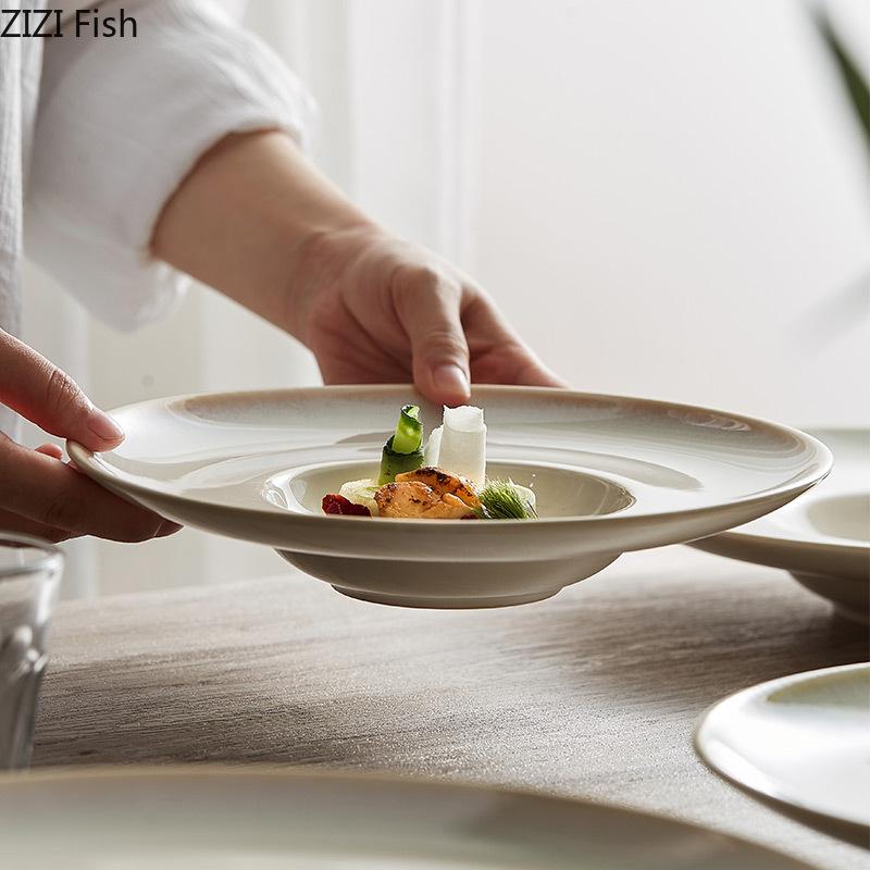 Hotel Restaurant Molecular Cuisine Dessert Plate Creative Ceramic Cooking Dishes Home Breakfast Pasta Salad Plate Tableware
