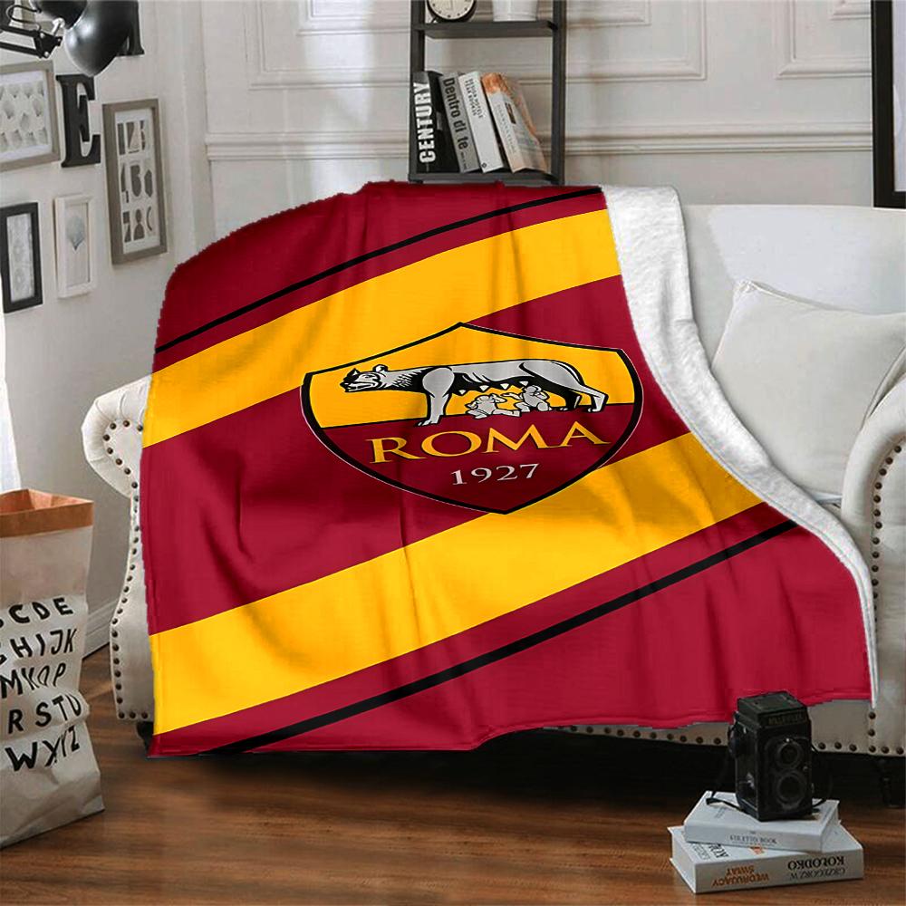 1pc Blanket - Rome logo Print Design,Lightweight Blanket for Sofa,Bed- Soft &Warm,Gift for All Seasons