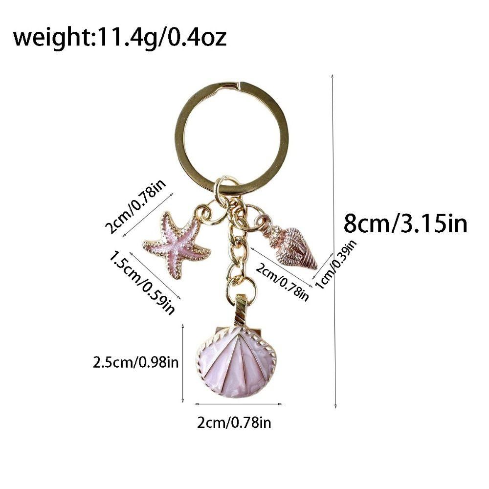Enamel Shell Keychain Alloy Seashell Keychain New Bag Decoration Key Decoration