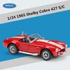 WELLY 1/24 1965 Shelby Cobra 427 S/C Сплав Классический Спортивный Автомобиль Модель Литые Металлические Ретро Автомобили Транспортные Средства Модель Симуляция Детский Подарок